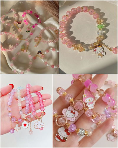 Pulseras Kawaii importadas acrilicas con dije x unidad 