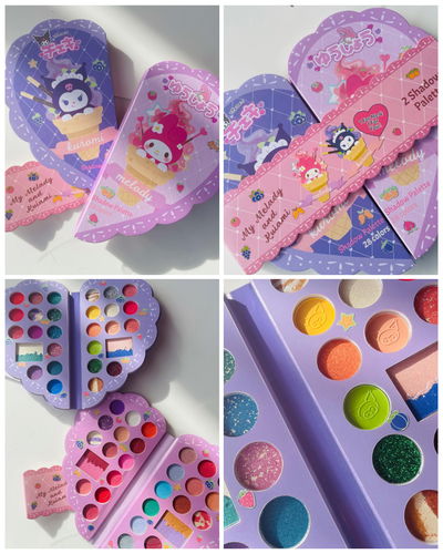 Paleta Doble 56 colores Corazón Imantado Sanrio 