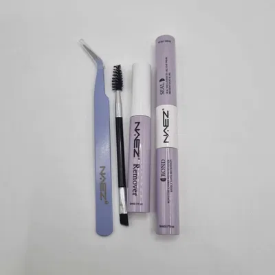 Kit larga duración para pestañas postizas: Pegamento y Sellador+Removedor+Cepillo+Pinza