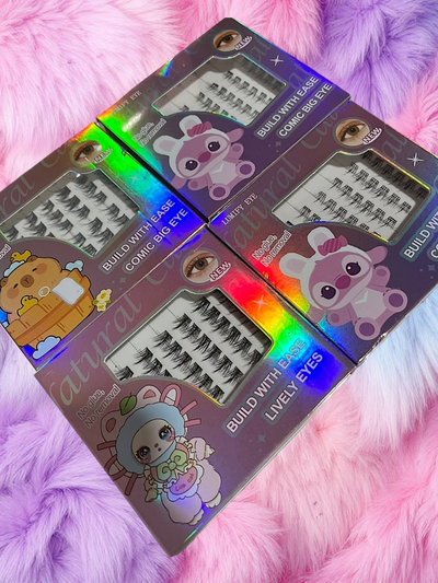 Pestañas personaje Kawaii Autoadhesivas 