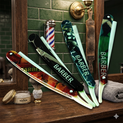 Navaja de barberia profesional con diseño