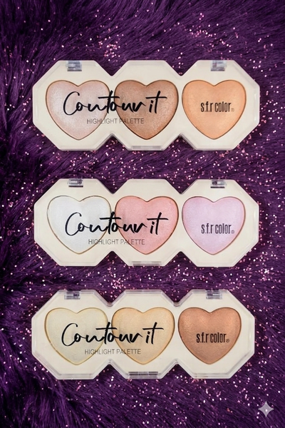 Paleta trio de iluminadores corazon 