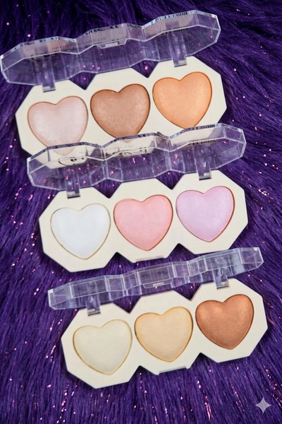 Paleta trio de iluminadores corazon 