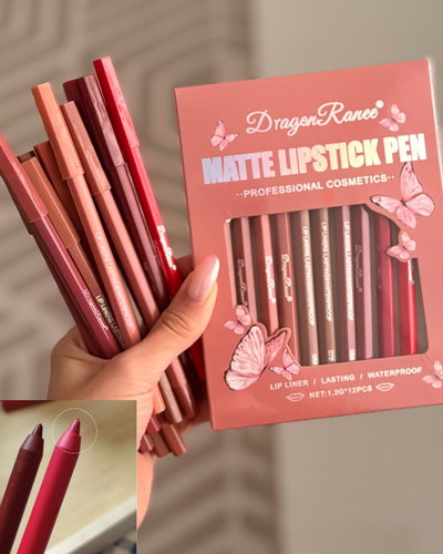 Caja de 12 delineadores de Labios Matte Crayon Dragon Ranee 