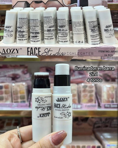 Iluminador en barra con cepillo 2in1 Aozy (4 tonos)