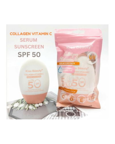 Protector Solar Kiss Beauty SPF50+ Con Colageno Y Vitamina C De 70ML 