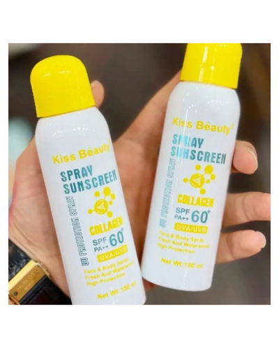 Protector Solar En Spray Con Colageno Kiss Beauty SPF60+ De 150ML