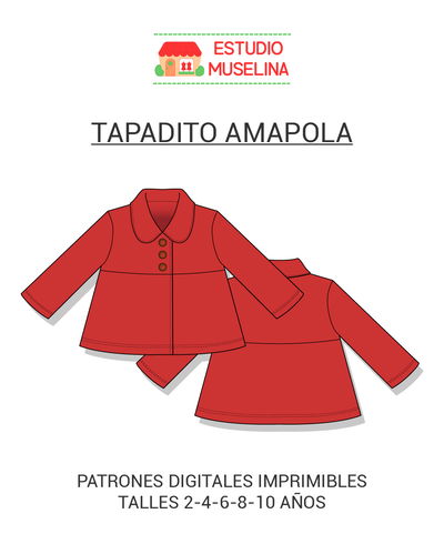 MOLDE DIGITAL TAPADITO AMAPOLA NIÑA - PDF PARA IMPRIMIR 