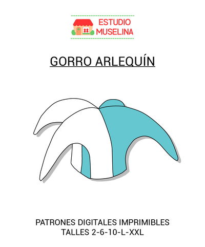 MOLDE DIGITAL GORRO ARLEQUIN - PDF PARA IMPRIMIR