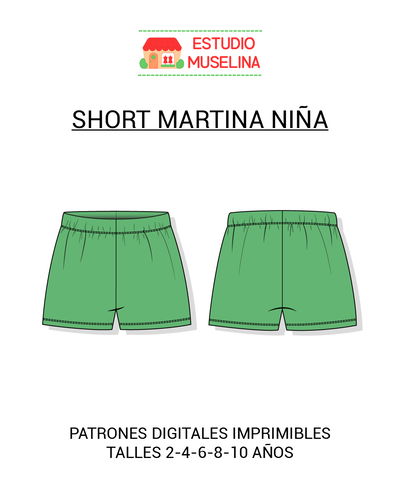 MOLDE DIGITAL SHORT MARTINA NIÑA - PDF PARA IMPRIMIR