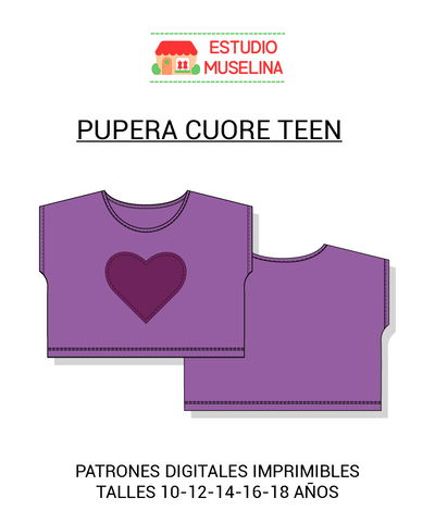 MOLDE DIGITAL PUPERA CUORE TEEN - PDF PARA IMPRIMIR