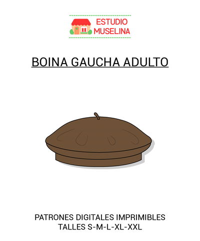 MOLDE DIGITAL BOINA GAUCHA TEEN-ADULTO - PDF PARA IMPRIMIR