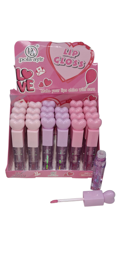 GLOSS COLOR GLITTER CORAZON X1