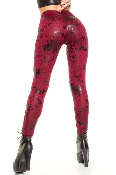 Calza Bordeaux Engomada con Microfibra Drapeada efecto Push Up