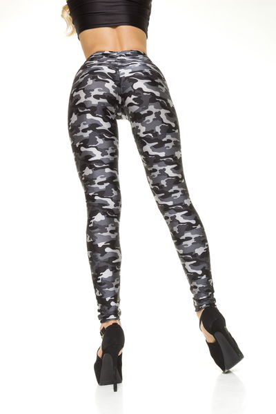 Calza Camuflada en Grises Drapeada en la cola efecto Push Up