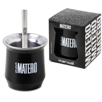 Mate Linea Matero con Bombilla grabada Colores Varios