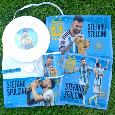 Set de Jardín diseños Futbol, Messi, Central, Newells, Boca, River...