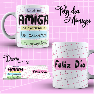Tazas de Cerámica o Plástica Día del Amigo/a . A partir de ↓