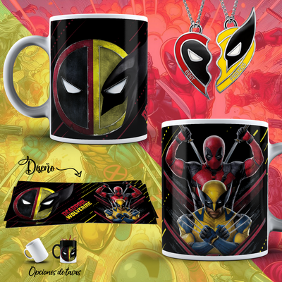 Tazas de Cerámica Deadpool y Wolverine.