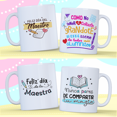 Tazas de Cerámica o Plástica Día del Maestro/a