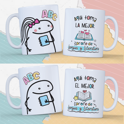 Tazas Flork Aquí Toma Día del Maestro/a de Cerámica o Plástica