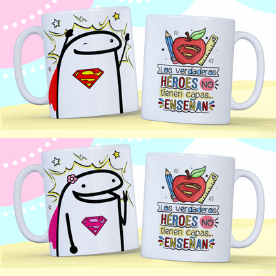 Tazas Flork Día del Maestro/a de Cerámica o Plástica