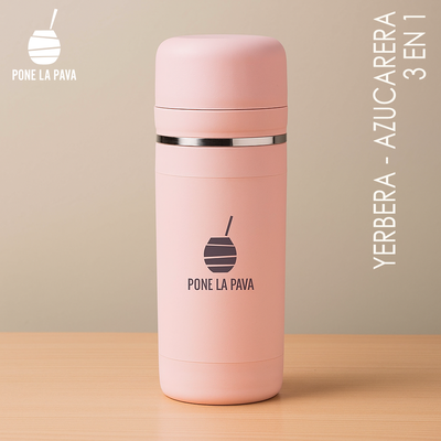 Yerbera y Azucarera 3 en 1 Rosa - Pone La Pava