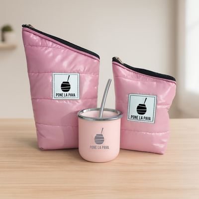 Ecomate c/bombilla + Bags Rosa Metalizadas Pone La Pava
