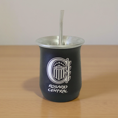 Mate aluminio Rosario Central con bombilla - New