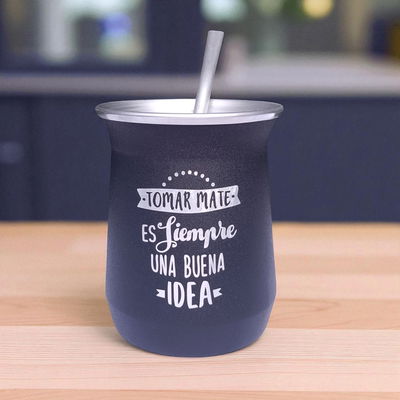 Mate aluminio "Tomar Mate" con bombilla