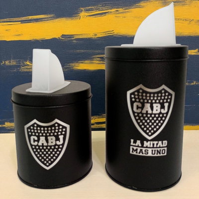Mate de Acero Inox. c/bombilla + vertedores Boca Juniors