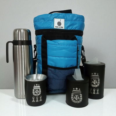 Equipo Matero Celeste + Latas y Mate AFA + Termo - Pone La Pava