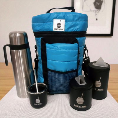 Equipo Matero Celeste + Latas + Ecomate + Termo - Pone La Pava