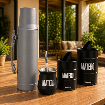 Combo Matero - Termo System 1l + Mate y vertedores Marwal