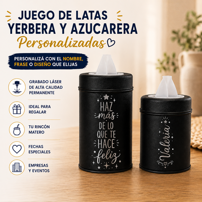 Juego Yerbera y Azucarera Personalizadas