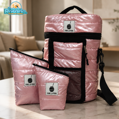 Bolso Matero Rosa Metalizado + Bags - Pone La Pava
