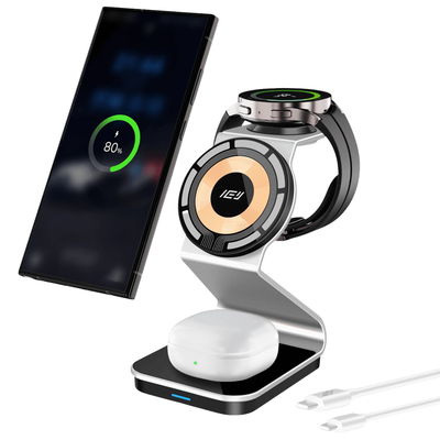 ESTACIÓN DE CARGA ANDROID INALÁMBRICA 3 EN 1 IEY