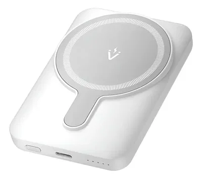 Power Bank Magnético Magsafe Vention 5000mah Carga Rápida Blanco