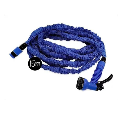 Manguera Reforzada Para Riego Extensible 15 Mts 50 Ft Regar Color Azu
