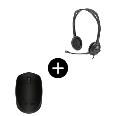 Combo Auricular c/Microfono Logitech H111 + Mouse Logitech M170 Negro