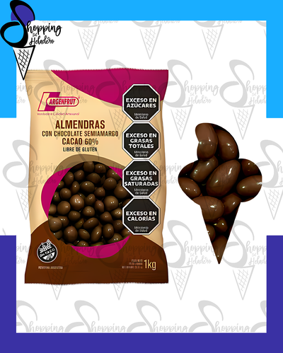 ALMENDRAS BAÑADAS CON CHOCOLATE SEMIAMARGO 60% ARGENFRUT