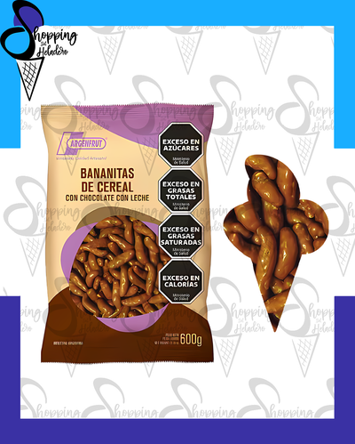 BANANITAS DE CEREAL BAÑADA CHOCOLATE CON LECHE ARGENFRUT