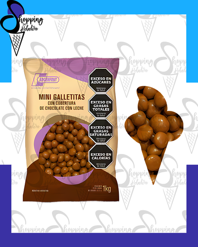 MINIGALLETITAS BAÑADAS EN CHOCOLATE CON LECHE ARGENFRUT