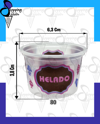 TACITA PLASTICA PARA HELADO 80ml