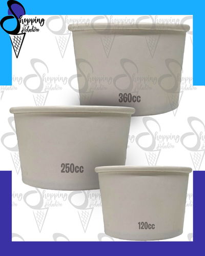 TACITA  POLIPAPEL PARA HELADOS  BLANCA 