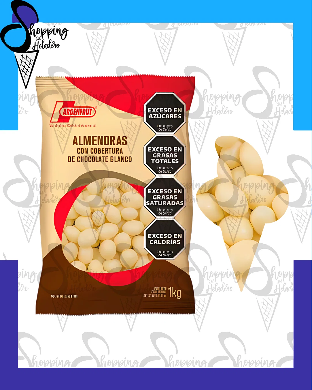 Almendras con chocolate blanco Argenfrut