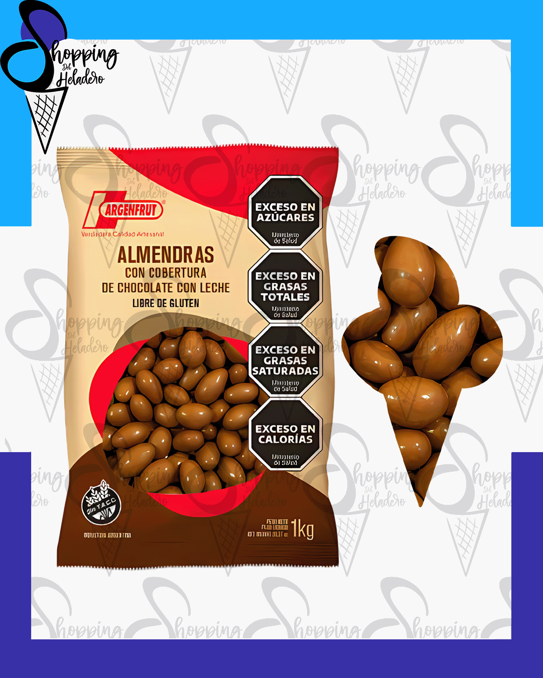 Almendras con chocolate con leche Argenfrut