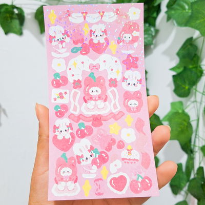 Sticker bunny pink