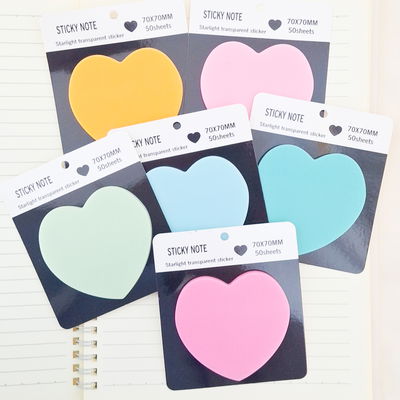 Notitas adhesivas corazon transparente