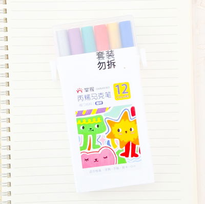 Marcadores de acrilico x 12 unid